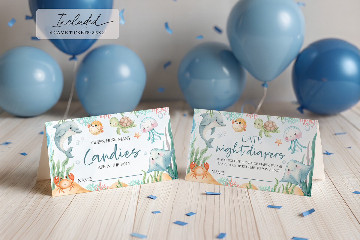Under the Sea Baby Shower Activity, a Templates & Theme by VeliusCreativeStudio (Photo 4 of 6)