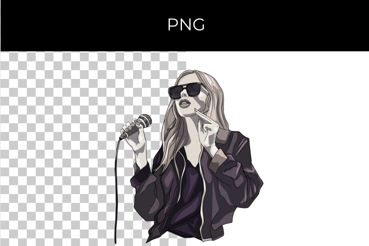 Stylish Girls Coloring Pages Set, a Decorative Illustration by InkyQueenArt (Photo 4 of 5)