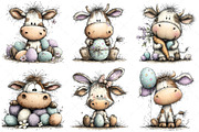 Whimsical Easter Cow Clipart Png, an Illustration by Craft Nest (Thumbnail 6 of 9)