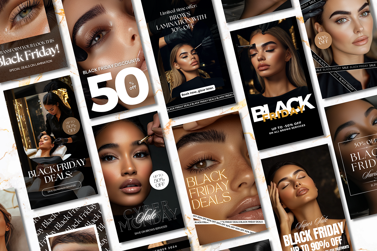 Black Friday Brow Technician Insta, a Social Media Template by DesignsbyMariaStudio (Photo 7 of 10)