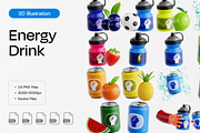 Energy Drink 3D Icon Set, a Food & Drink 3D Model by Eklip Studio (Thumbnail 1 of 2)