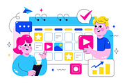 10 Social Media Content Planning, a Technology Illustration by denayunebgt (Thumbnail 4 of 4)