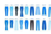 Women Jeans Styles Collection, an Illustration by Vectorikart (Thumbnail 3 of 3)