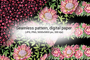 Protea seamless digital paper, a Pattern Graphic by Artmanata (Thumbnail 6 of 11)