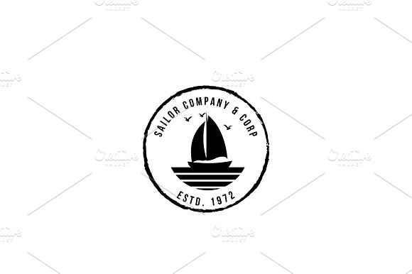 Vintage Sailor Ship Logo Design preview 2