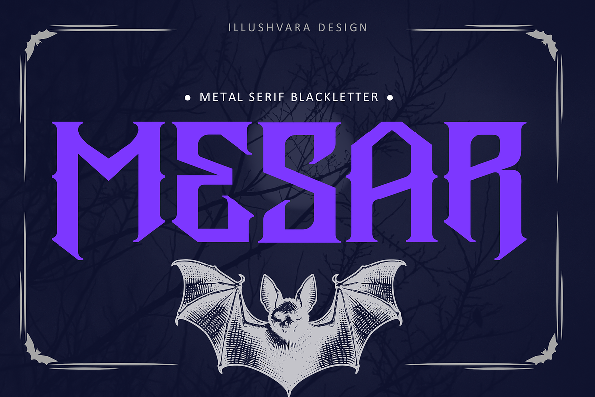Blackletter Logo Serif - Metal Mesar, a Blackletter Font by Illushvara Design (Photo 1 of 12)