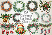 Christmas Garlands Sublimation Clipa, an Illustration by DreamPrint404 (Thumbnail 1 of 4)