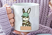 Personalized Kids Camo Easter Bunny, an Illustration by CraftArtStudio (Thumbnail 2 of 4)