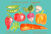 Watercolor Vegetables, an Illustration by Sandra Jones Art (Thumbnail 2 of 2)