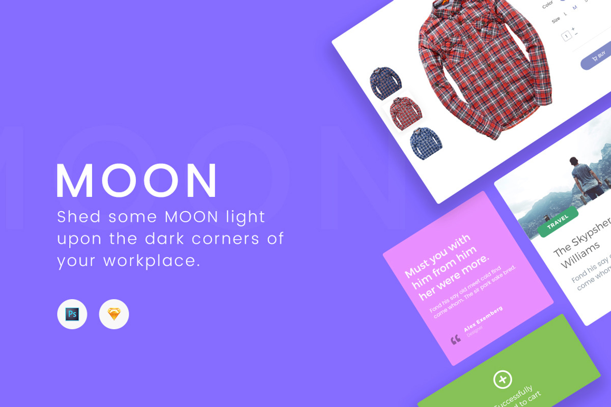 Moon UI Kit, an UI Kit Template by Rubik (Photo 1 of 8)