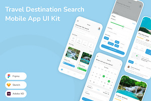 Travel Destination Search App UI Kit