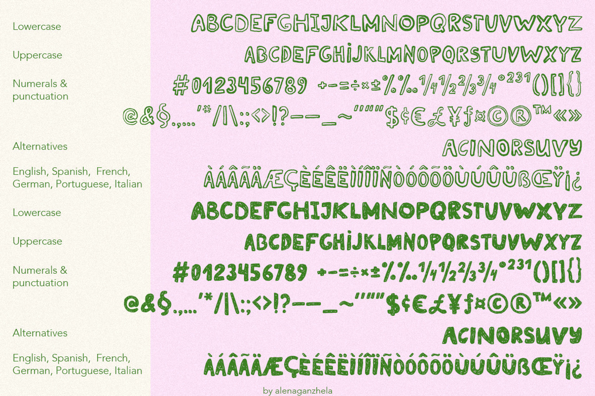 Lazy Crunch - playful font duo, a Handwritten Font by alenaganzhela (Photo 10 of 12)