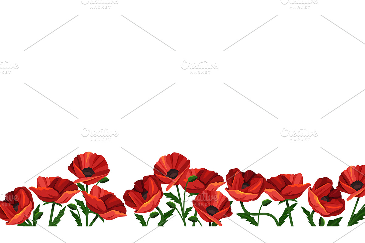 Vector poppy arrangement or poppies, an Object Illustration by Elegant Solution
