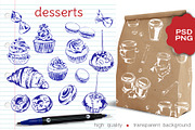 Coffee To Go&Desserts. Sketches., an Object Graphic by IrinaCzaran (Thumbnail 4 of 7)