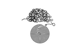 Tangle and unraveling thread of, an Object Illustration by Nenahliadava Design