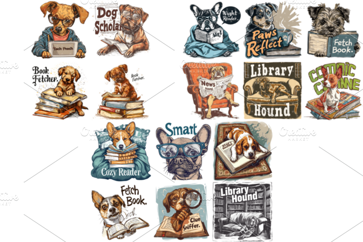 Dogs Clipart Png Mega Bundle, an Animal Illustration by Markicha Art