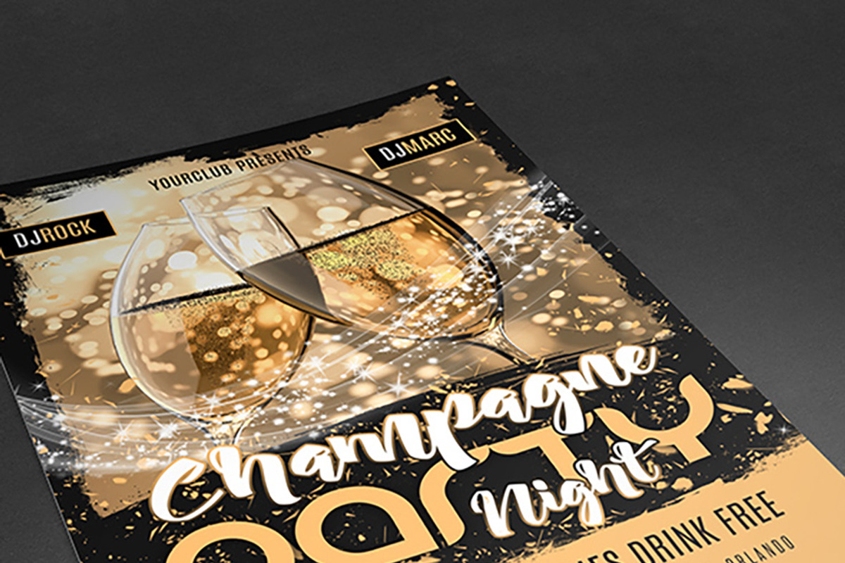 Champagne Party Flyer, a Flyer Template by potterDesigns (Photo 2 of 2)