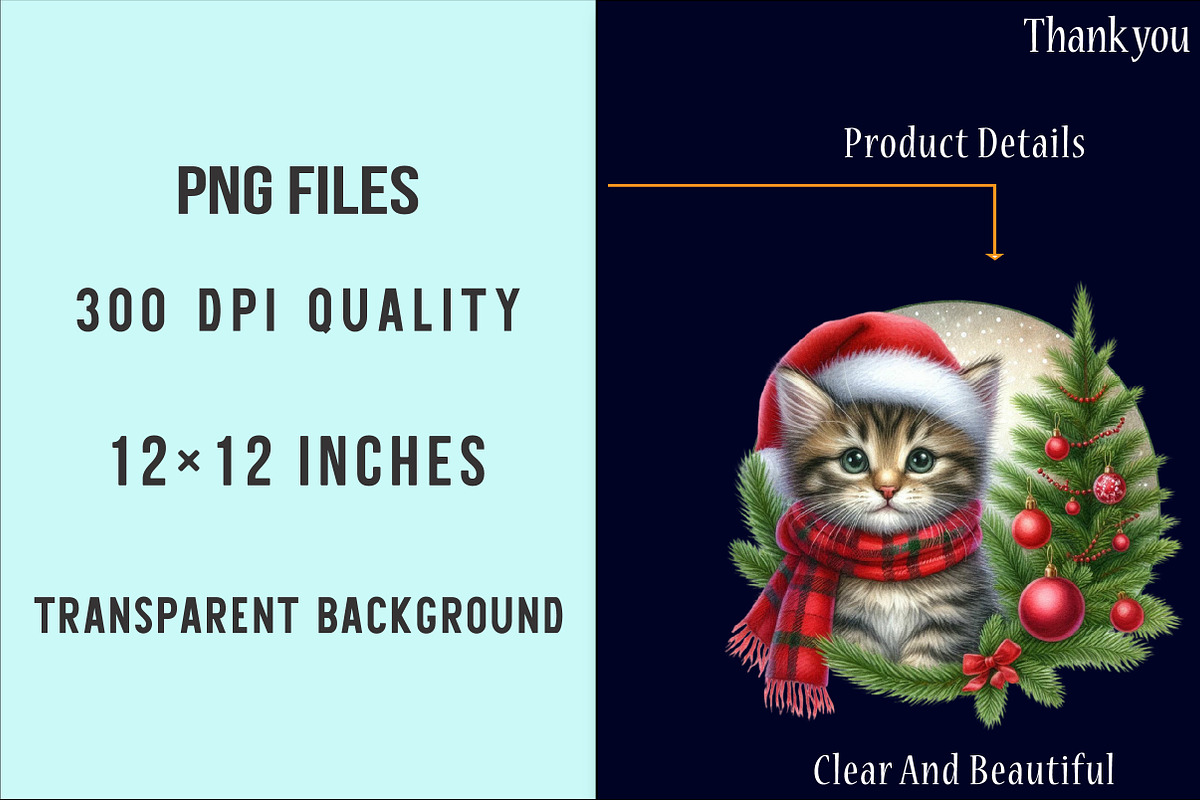 Christmas Cute Cat Ornament Bundle, an Illustration by SinaCreation (Photo 6 of 7)