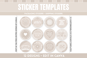 DIY Packaging Sticker Templates, a Stationery Template by SunshineStudioBoutique