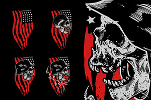 Patriot Skull T-Shirt Design