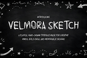 Velmora Sketch - Playful Doodle Font, a Handwritten Font by mesuka (Thumbnail 1 of 5)