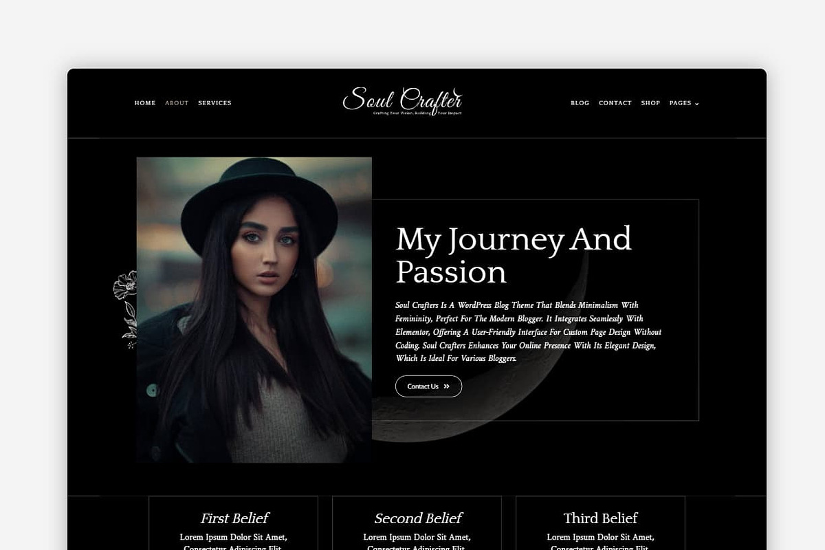 Soul Crafters WordPress Theme preview 2