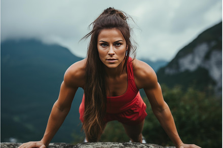Determined Outdoor fitness woman, a Sports & Recreation Photo by Ylivdesign
