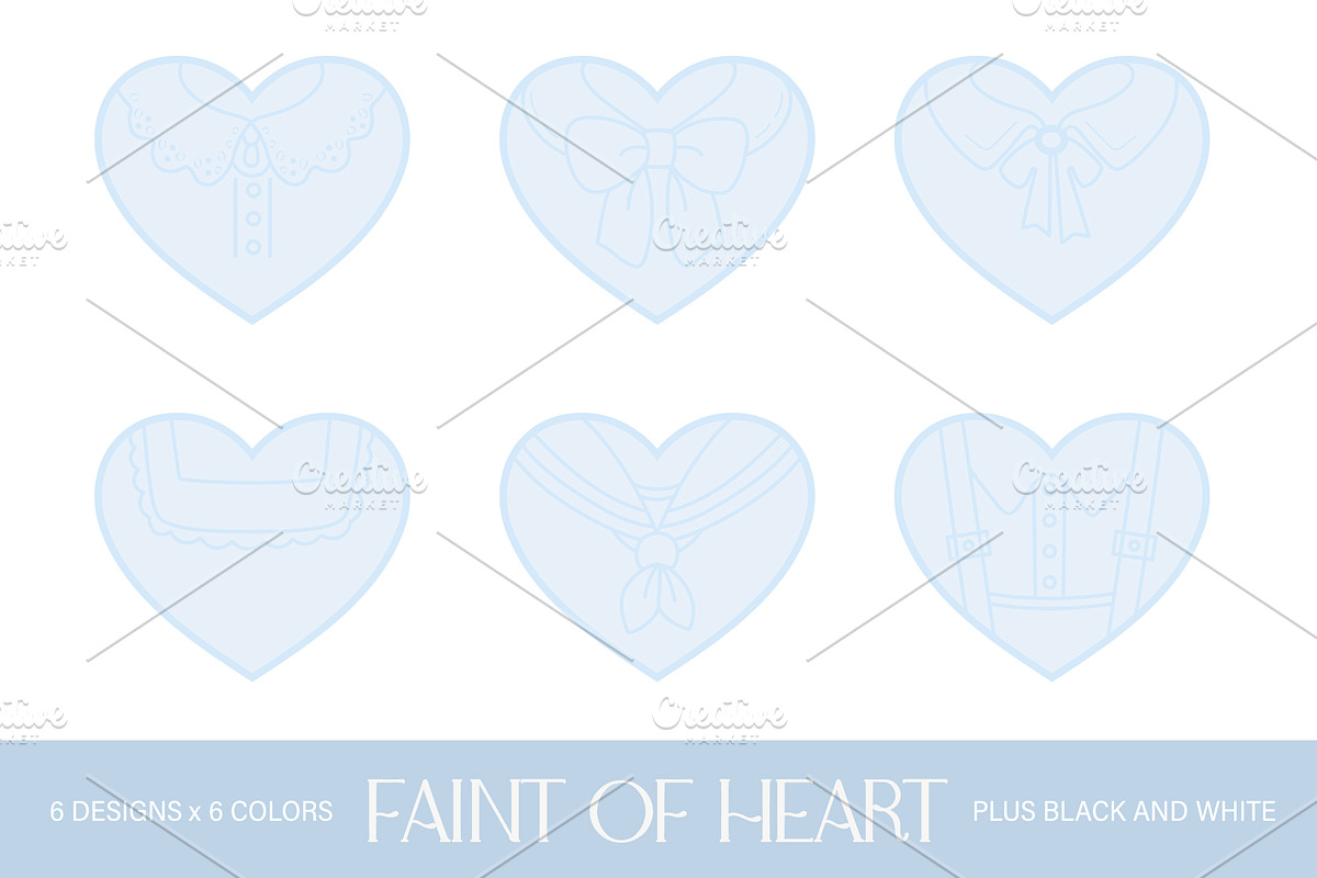 Faint of Heart Clipart Set, an Object Illustration by Patterns for Dessert (Photo 4 of 13)