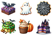 Watercolor Halloween Bakery PNG Bund, an Illustration by DreamArtGraphic (Thumbnail 2 of 5)