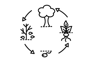 Life cycle black line icon, an Outline Icon by Web Incredible