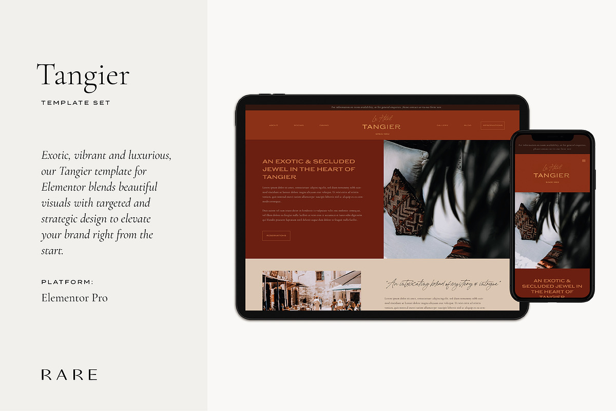 TANGIER Template Set for Elementor, a WordPress Template by Rare Studio (Photo 1 of 3)