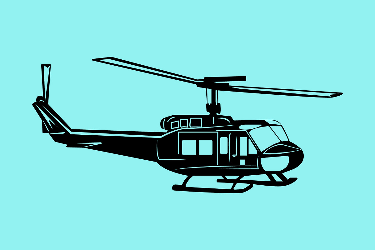 Helicopter design template, a Transportation Illustration by Sumberpangan (Photo 2 of 3)