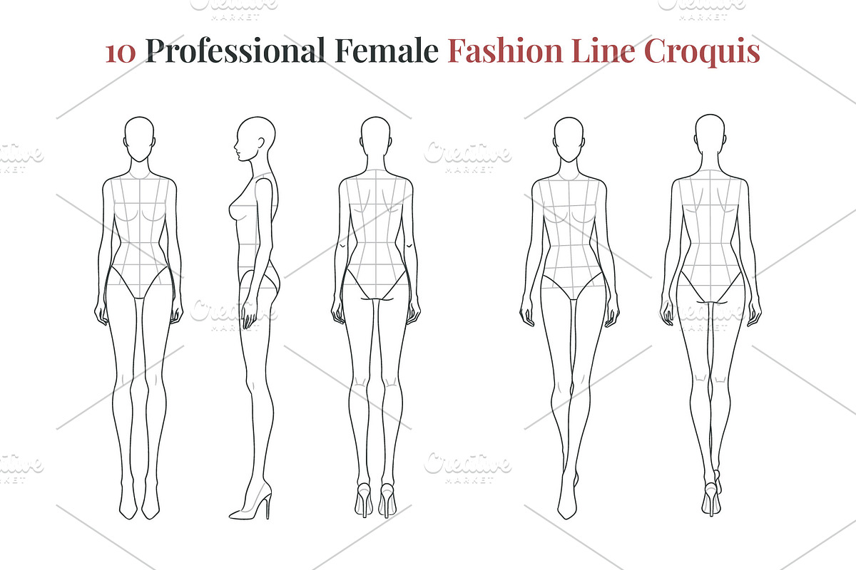 Female Fashion Croquis Bundle, a Person Illustration by Shorena Fashion Draws (Photo 2 of 13)