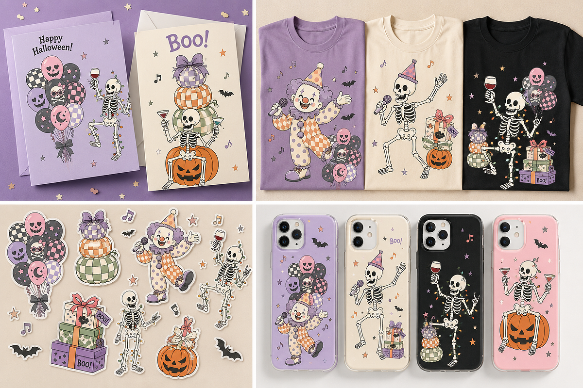 Retro Halloween Party Clipart Bundle, an Object Graphic by Daisy Design (Photo 2 of 6)