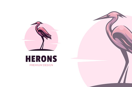 Heron Bird Animal Logo, a Branding & Logo Template by Agung_cs