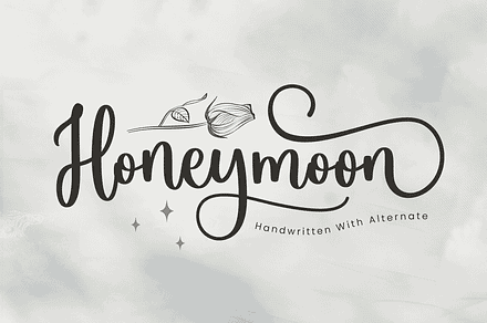 Honeymoon, a Script Font by Mozatype
