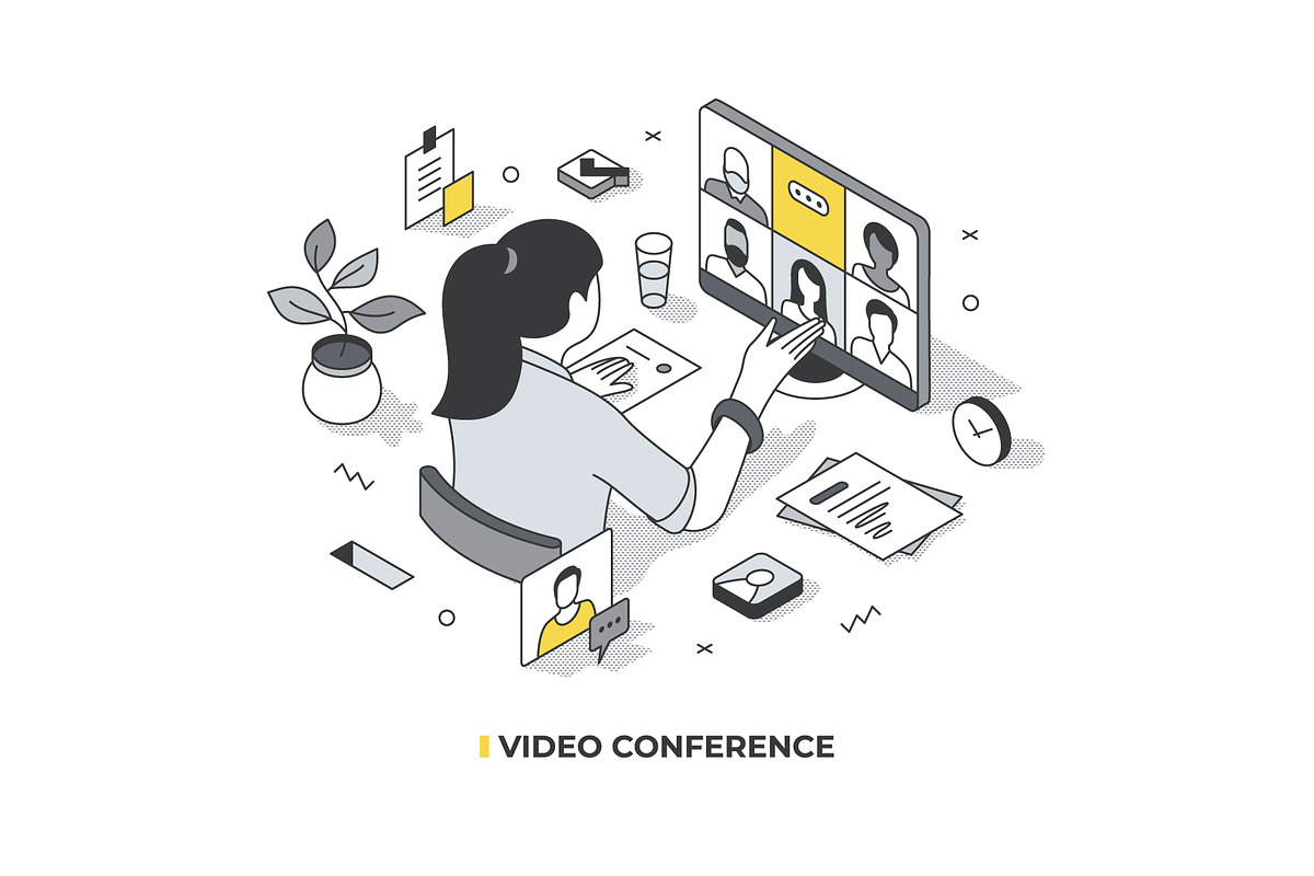 Isometric Lines Illustrations Set, a Person Illustration by Rassko (Photo 11 of 12)