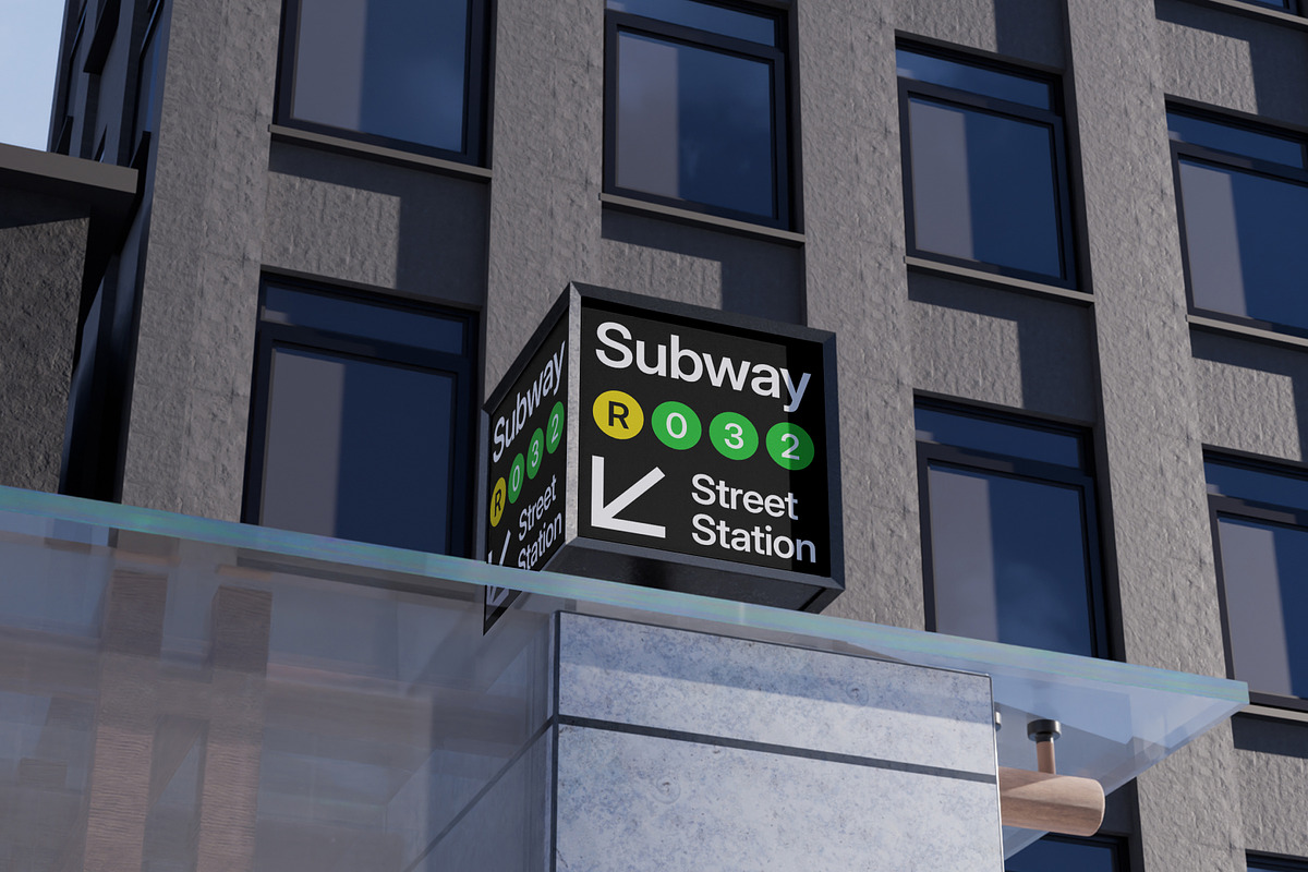 Subway Sign Mockup, an Advertising Mockup by SLAB! Design (Photo 6 of 7)