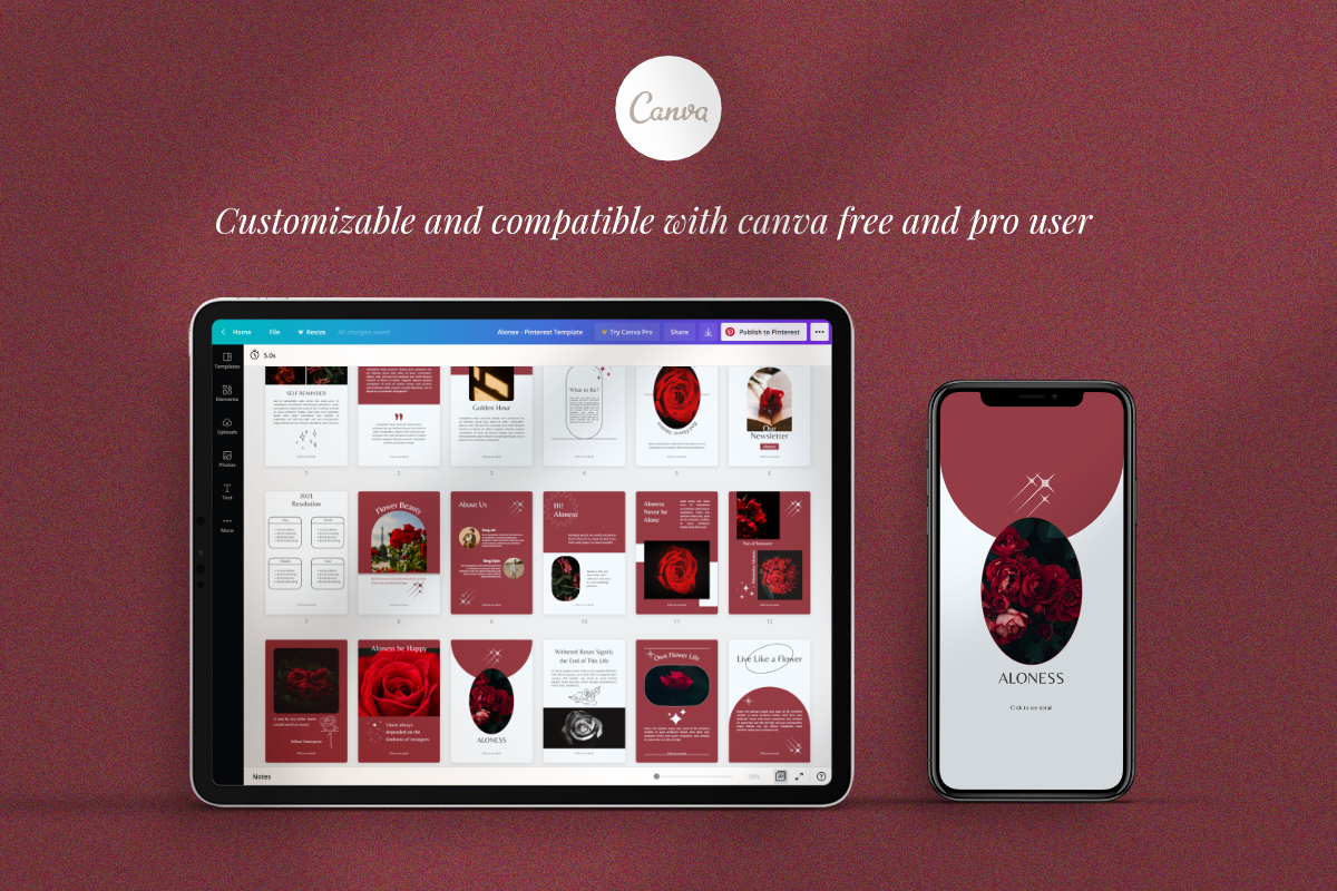 Alonee - Pinterest Canva Template, a Social Media Template by ZAF Studio (Photo 7 of 7)