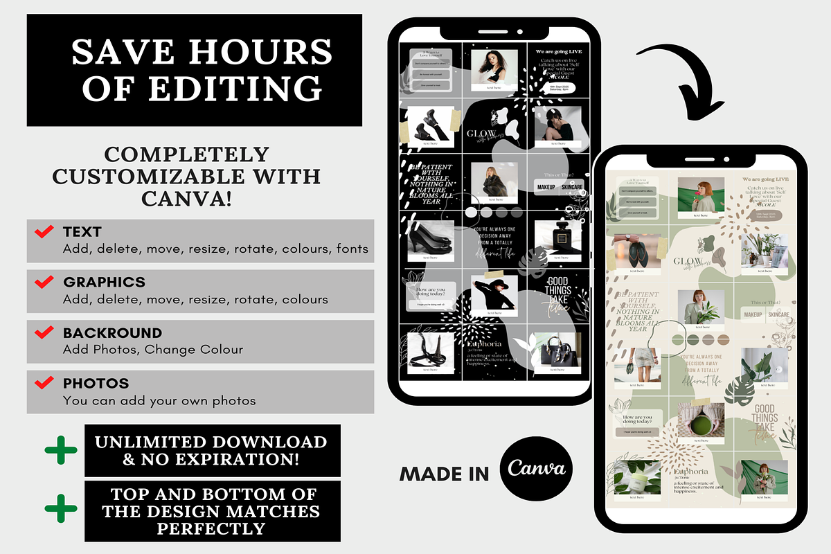 Black Instagram Puzzle Template, a Social Media Template by LushBury (Photo 4 of 5)