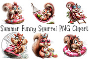 Summer Funny Squirrel PNG Clipart, an Illustration by OK Design (Thumbnail 3 of 6)