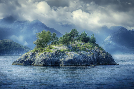 Mesmerizing rocky island in the Atla, a Photo by Iftikhar Alam