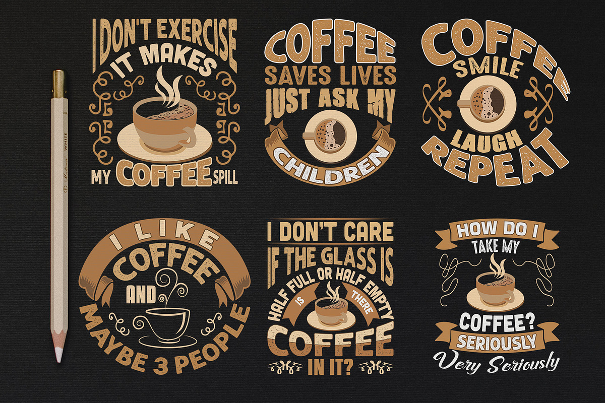 Coffee Quotes SVG Craft Vol 8, a Decorative Illustration by Tosca Digital (Photo 5 of 6)