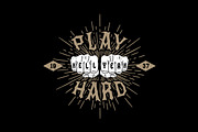Vintage Label Play Hard, Hell Yeah, an Illustration by Ezepov (Thumbnail 2 of 2)