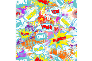 Seamless background with graffiti, a Texture Illustration by Nenahliadava Design
