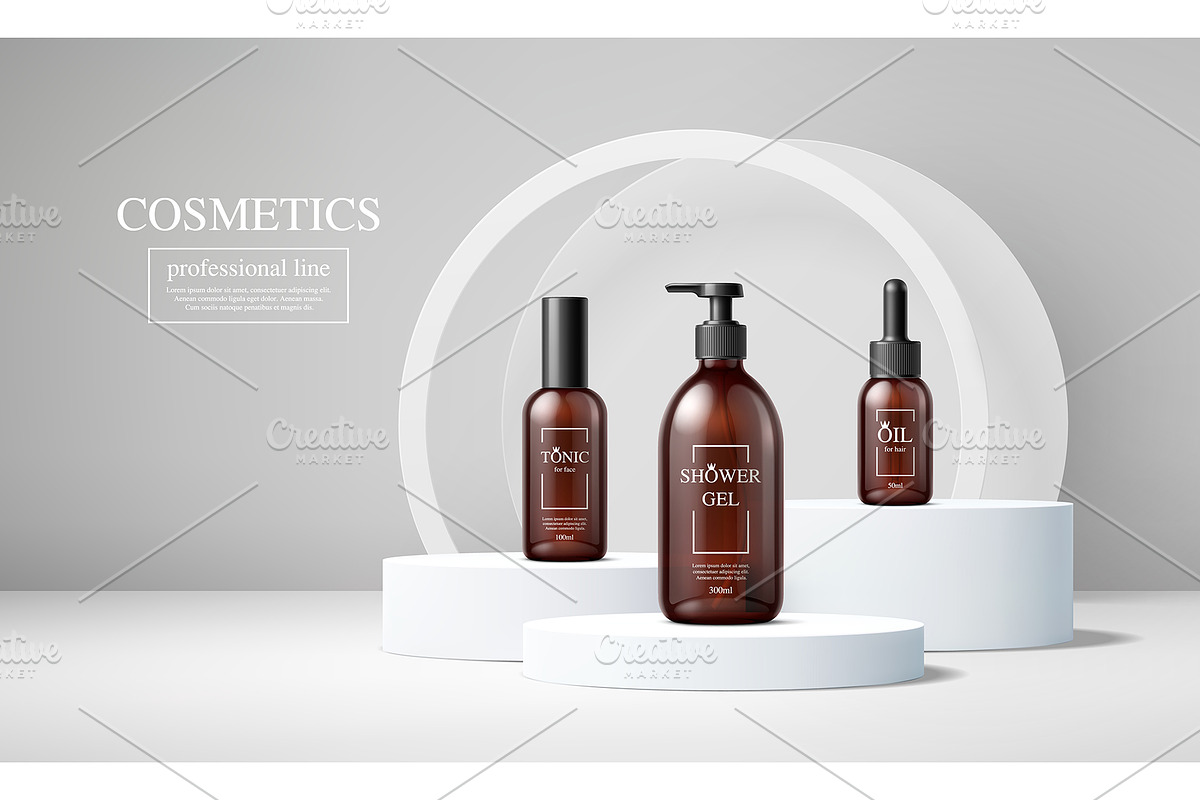 3d cosmetic product vector podium, an Illustration by Buch&Bee (Photo 3 of 3)