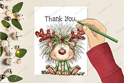 Whimsical Christmas Fluffy Animals, an Illustration by Creative Art (Thumbnail 8 of 10)