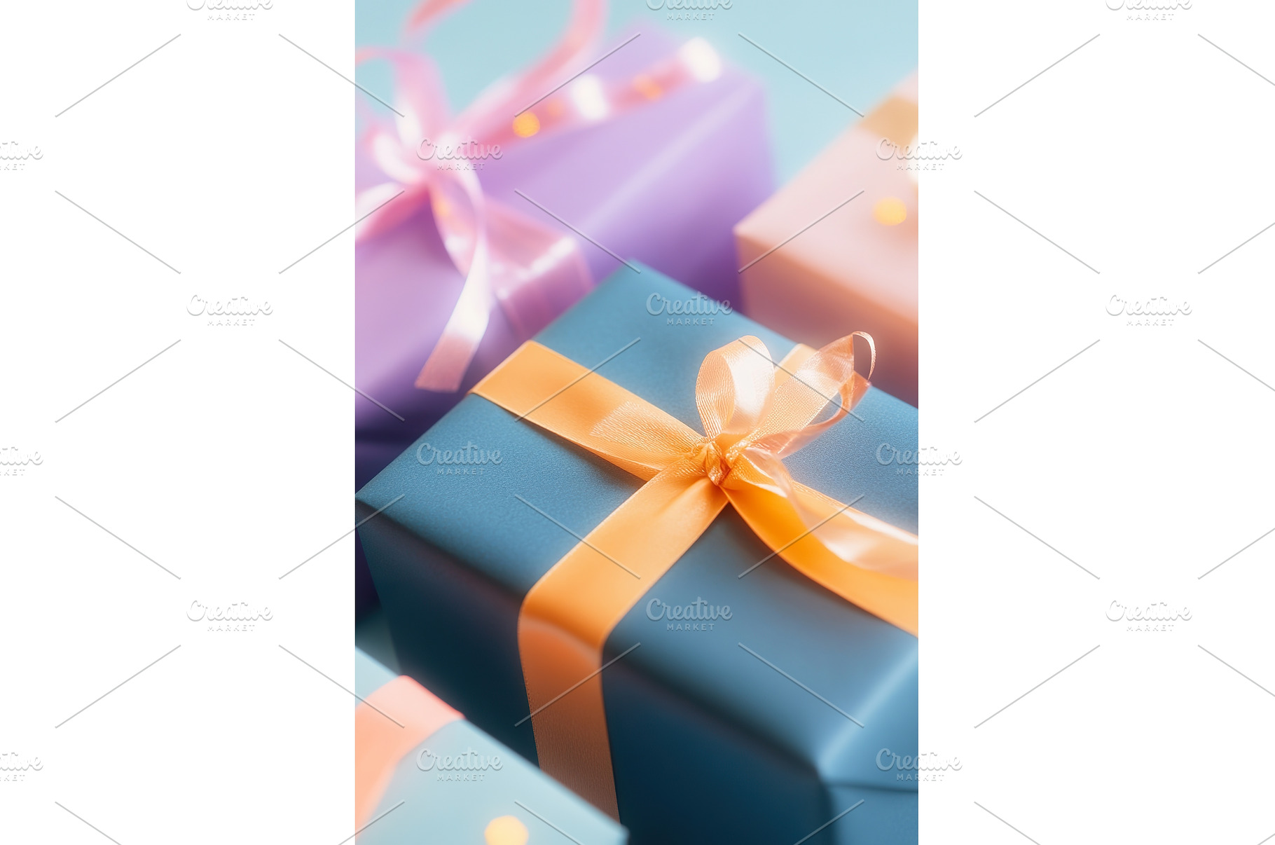 Colorful gift boxes with ribbons on, a Holiday Photo by Lermont51