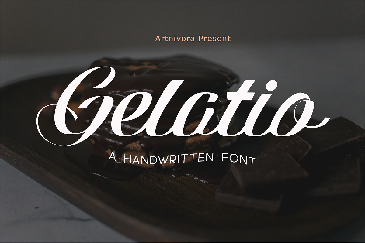 Gelatio - Script Font, a Script Font by ivan_artnivora (Photo 1 of 6)