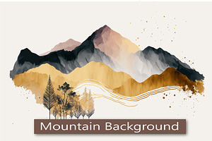 Watercolor Mountain Background